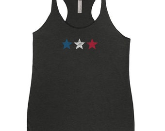 Canotta vintage del 4 luglio: stelle patriottiche rosse, bianche e blu