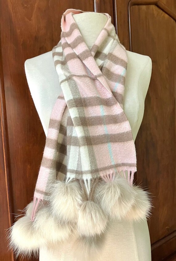 Pink plaid 100% cashmere - Gem