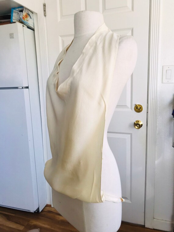 Antique 1920's Flapper Rayon Dickey Cream Color - image 3