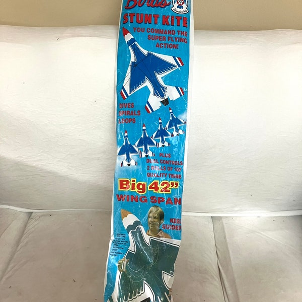 Vintage Gayla USAF Thunderbirds Stunt Kite #343  Keel Guided 42" 1988  New Old Stock Unopened