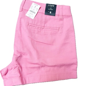 J.CREW Factory Women&#39;s Sz 6 Pink 3.5&quot; Inseam Cotton Twill Shorts NWT Pockets