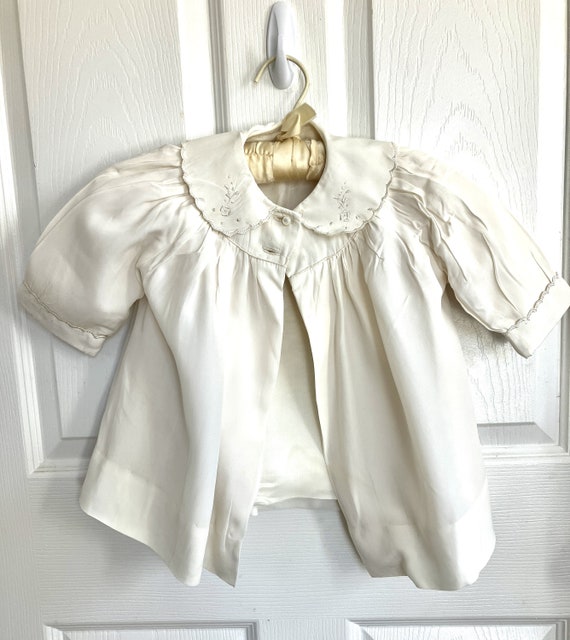 Vintage  40's/50 Girls Toddler Cream Color Coat Wi