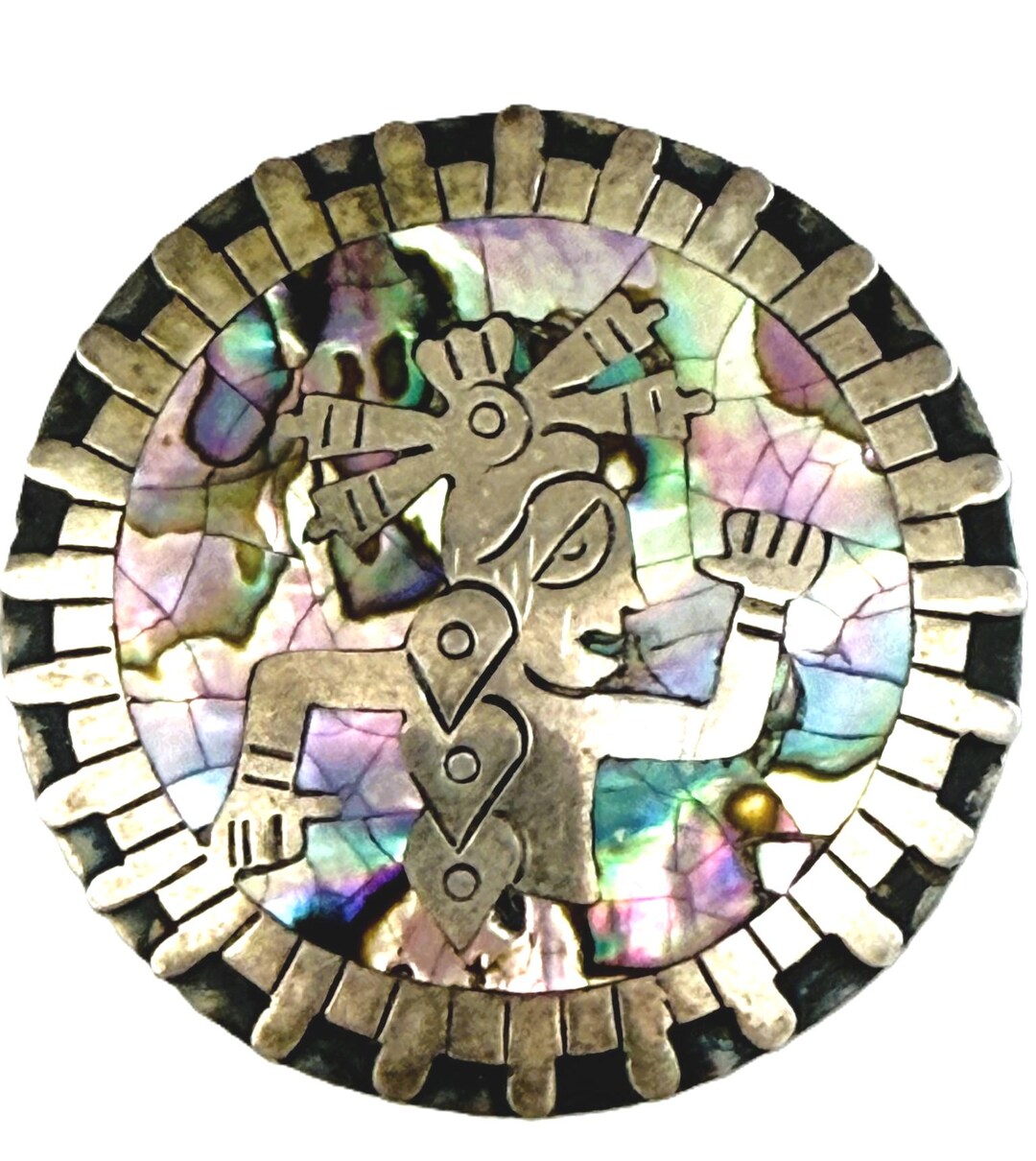 Pendentif En Argent 925 Taxco Los Ballesteros – Orné De Jaspe, Occasion, Pièce Artisanale Mexicaine Et Unique