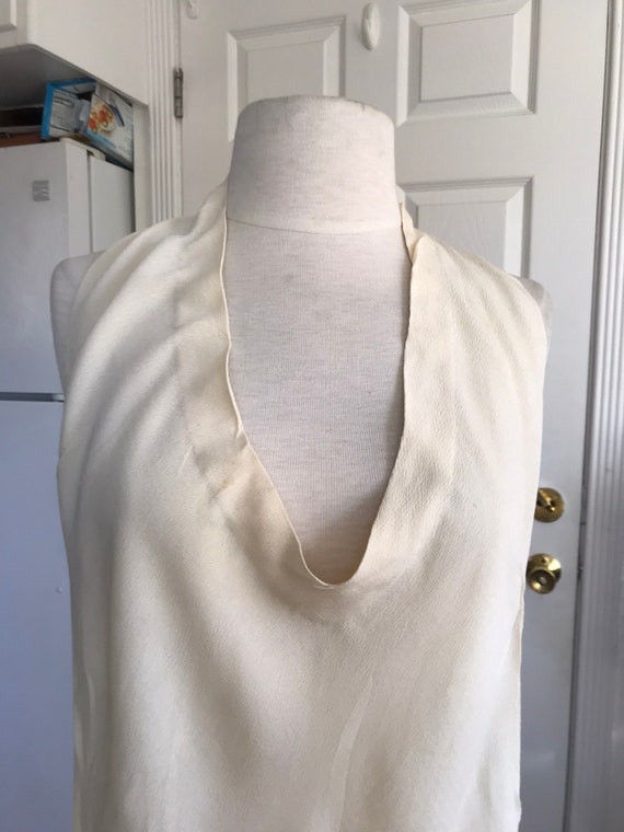 Antique 1920's Flapper Rayon Dickey Cream Color - image 7