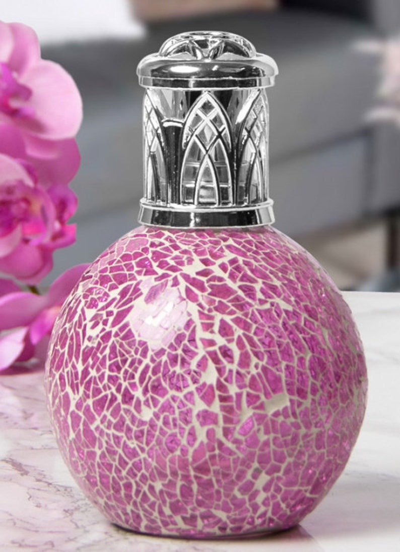 Pink Glass Mosaic Fragrance Lamp Oil Lamp Essential oils Etsy