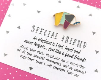 Elephant Friendship Gift Pin for a Special Friend