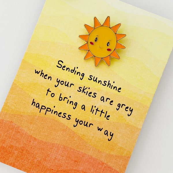 Sending Sunshine Thinking of You Present, Pin Badge Gift