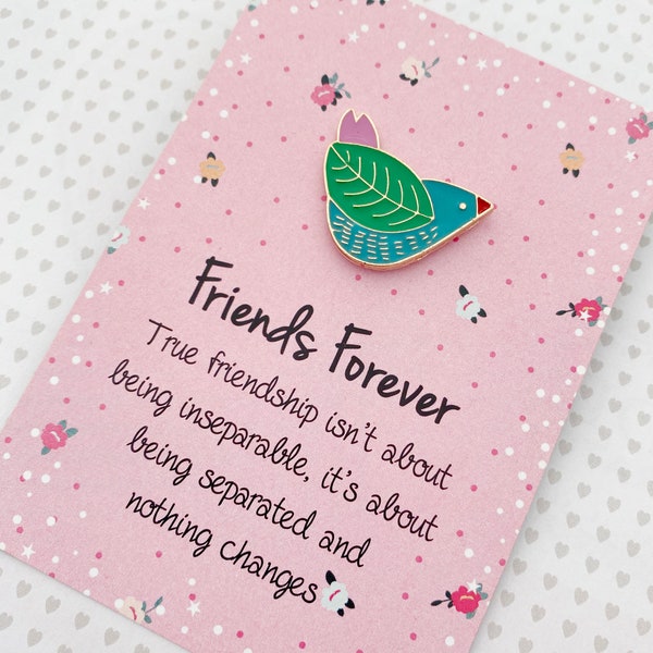 Friends Forever Bird Gift, Special Friend Present Pin Brooch