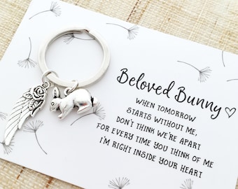 Rabbit Pet Loss Gift: In Memory of Beloved Rabbit, Sympathy Memorial Keepsake Keyring