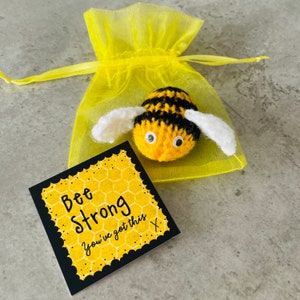 Bee Strong Gift - Cancer, Divorce, Depression, Illness, encouragement for family, friend miniature bee