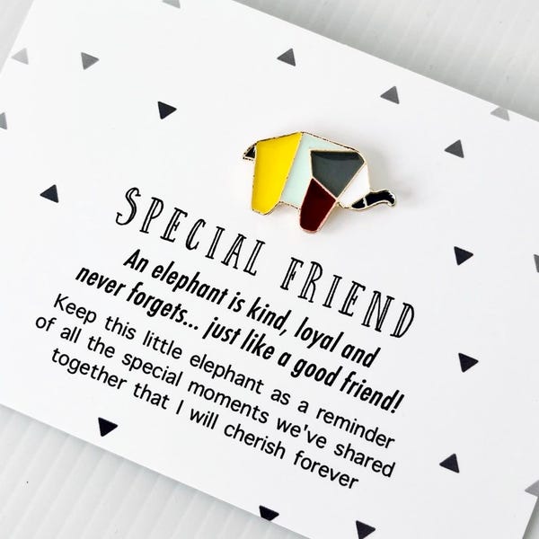Elephant Friendship Gift Pin for a Special Friend