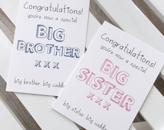 Congratulations Special Big Brother / Big Sister Card - New Baby