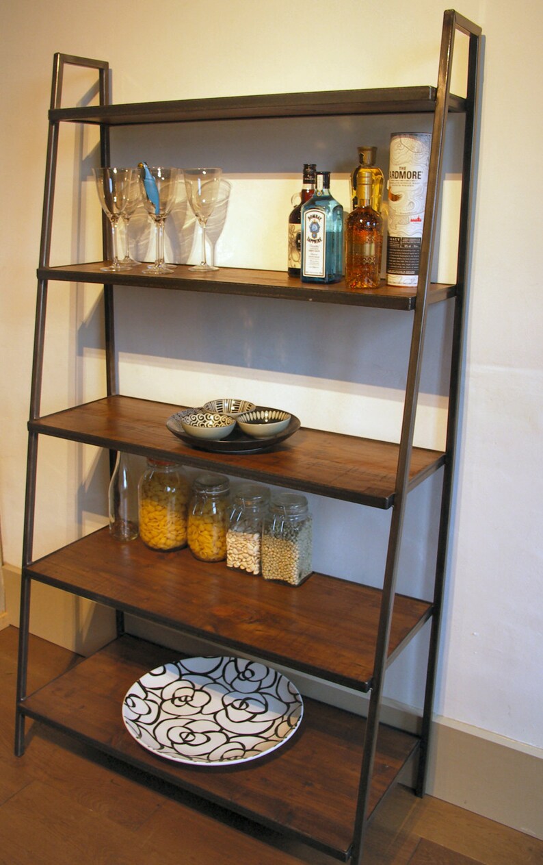 Large Industrial Style Ladder Shelving Unit Etsy