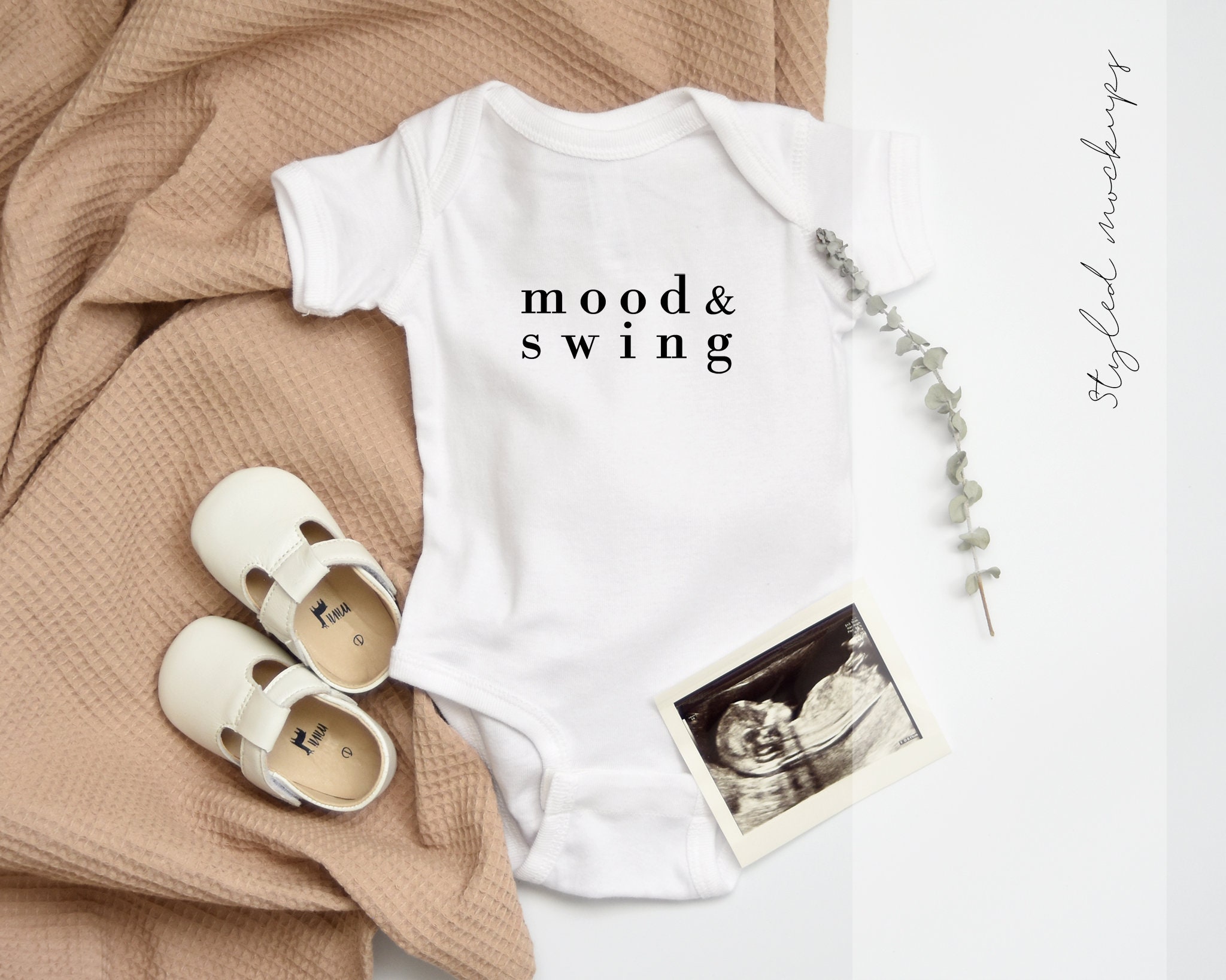 Download Digital Pregnancy Announcement Social Media Mockup Flatlay | Etsy