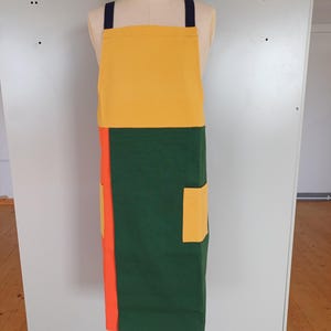 Split Pottery Apron – Canvas Cross Back | Studio-Made in London | Colour Block or Neutral Tan