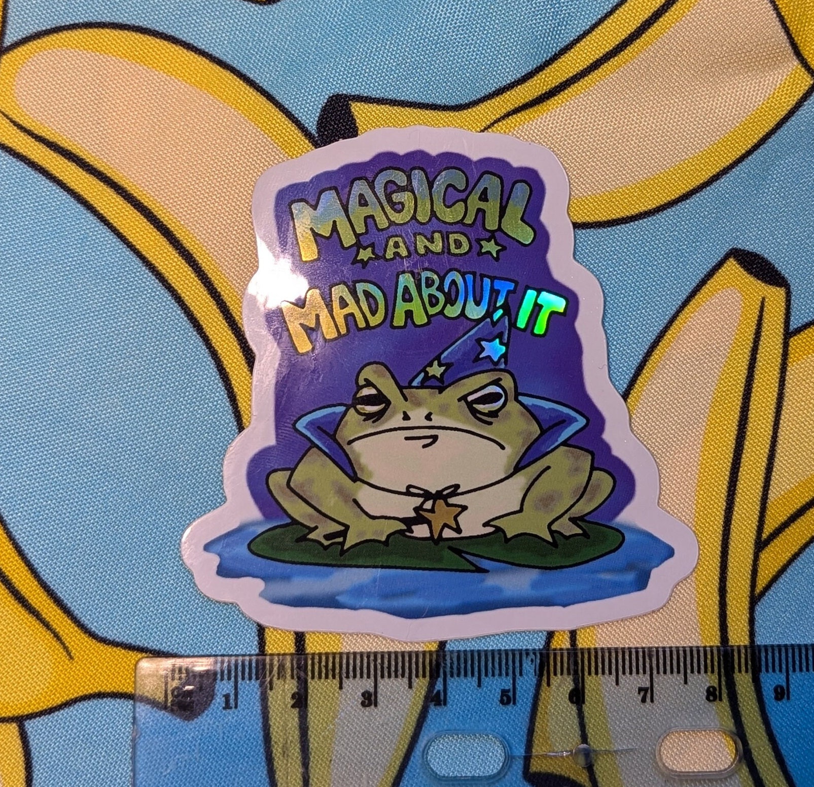 Magical and Mad About It Frog Wizard Sticker With Holographic Detail - Etsy