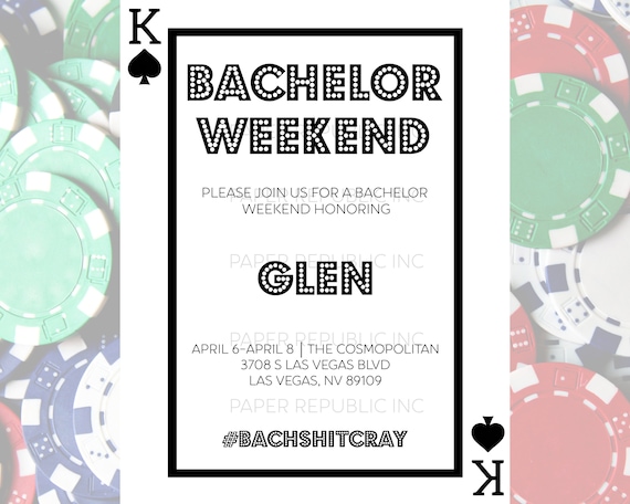 Bachelor Party Invitation 100% Customizable Digital or | Etsy