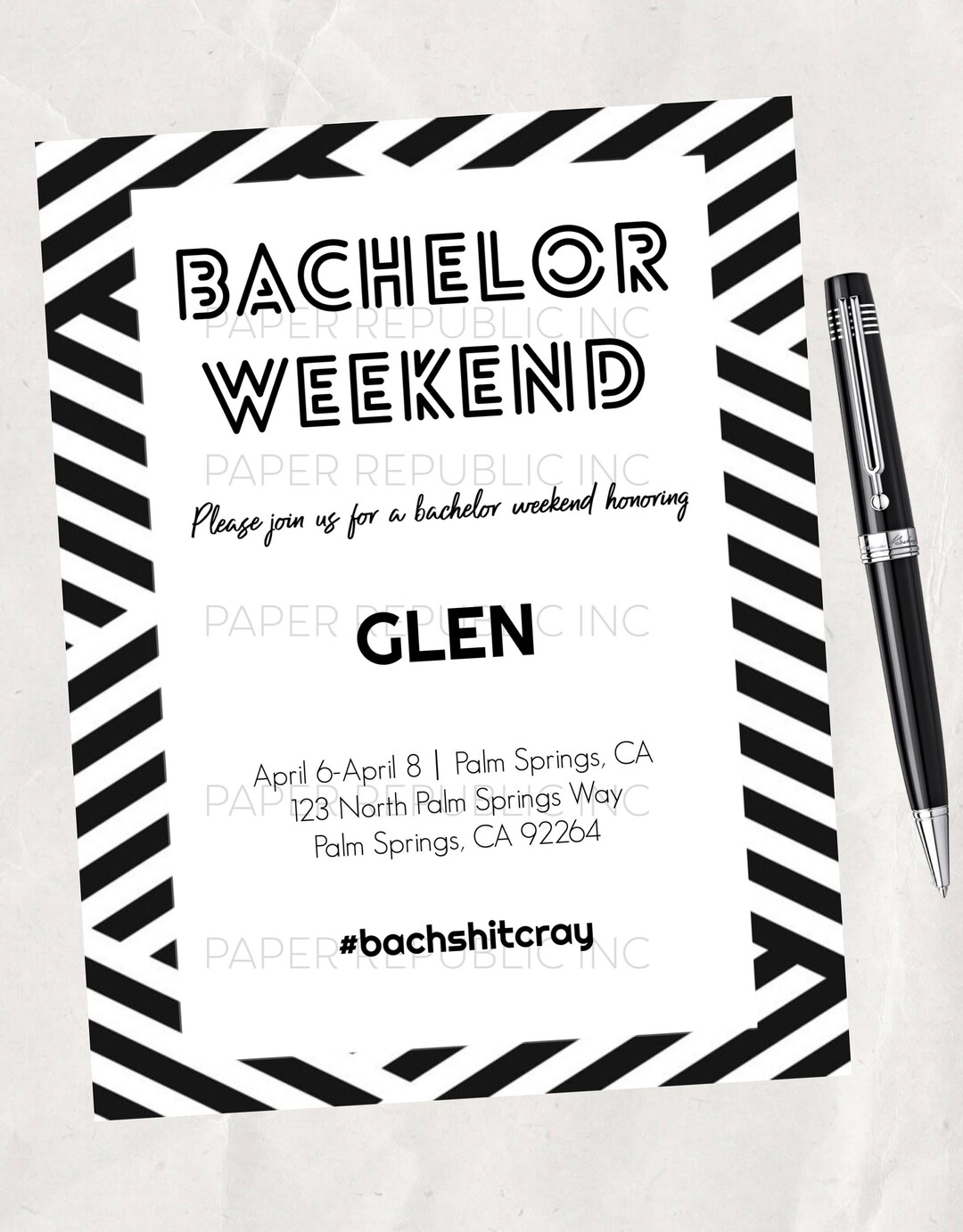 Bachelor Party Invitation - 100% Customizable - Digital or Printable ...