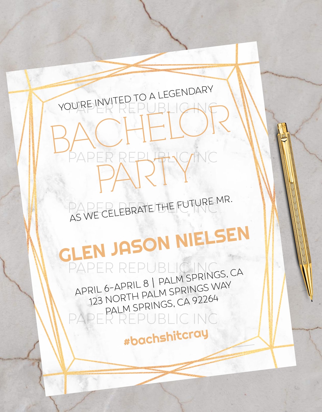 Bachelor Party Invitation - 100% Customizable - Digital or Printable ...