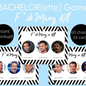 F**k Marry Kill - Gay Bachelor Party Game - Gay Bachelor Party - Bachelor Party Game - Gold and Marble - Printable - Instant Download - DIY