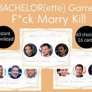 F**k Marry Kill - Gay Bachelor Party Game - Gay Bachelor Party - Bachelor Party Game - Gold and Marble - Printable - Instant Download - DIY