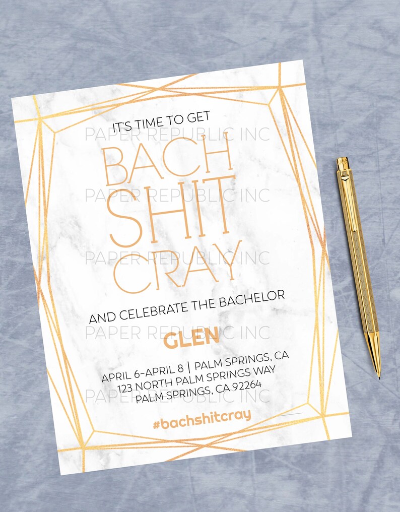 Bachelor Party Invitation 100% Customizable Digital or Printable Bach ...
