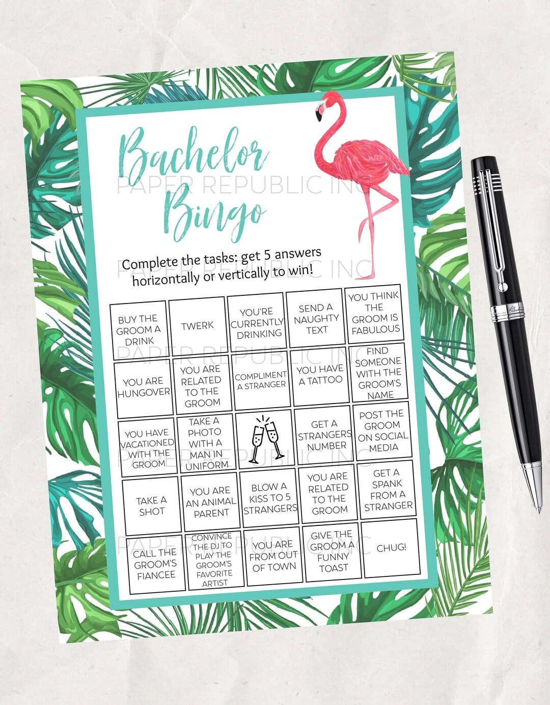 Bachelor Bingo Gay Bachelor Party Game Gay Bachelor Party Bachelor