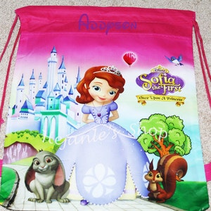 Bolsas con Cordones de Sofia color Hot Pink - Mochila Personalizada de Disney - Bolsas de Gimnasio