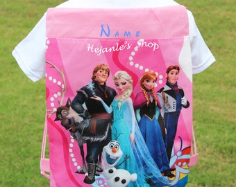 Disney's Frozen Drawstrings Bags Hot Pink color - Personalized Frozen Backpack - Gym Bags