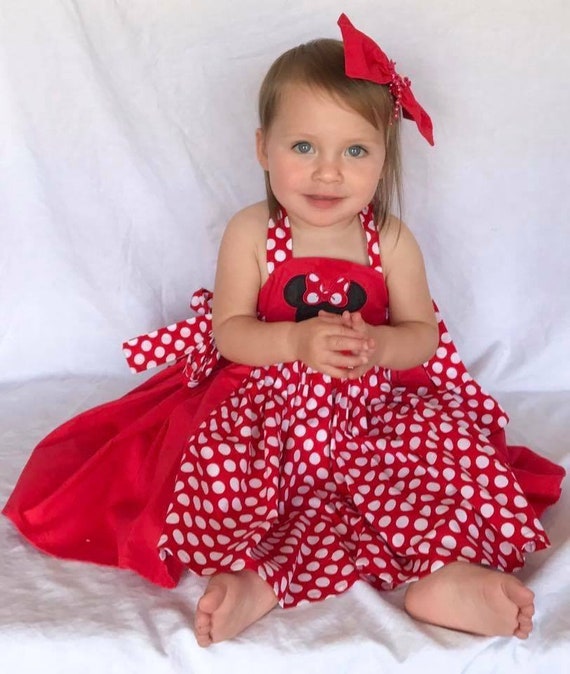 red polka dot dress for baby girl