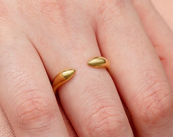 Open Ring, 14K Gold Open Ring, Cuff Ring, 14K Solid Gold Ring, Minimalist Ring, Bold Ring, Stacking Ring, Layering Ring