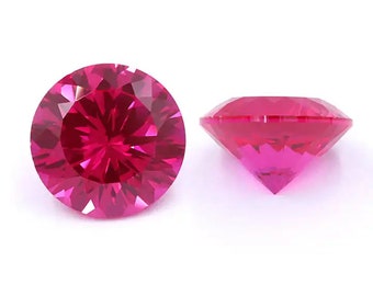 Dazzling 1 Carat Round Cut Lab-Created Ruby Gemstones - Perfect for Custom Jewelry Creations - Real Rubies