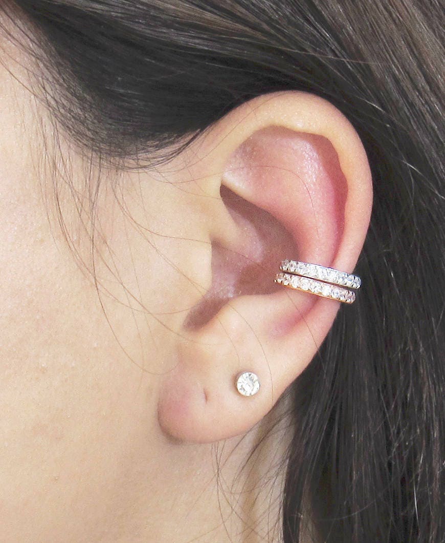 Sterling Silver Ear Cuff CZ Pave Ear Cuff 18K Gold Vermeil Etsy