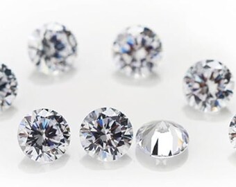 Certified 1 Carat Real Moissanite Loose Gemstones Brilliant Round Cut - Color D - Clarity VVS1