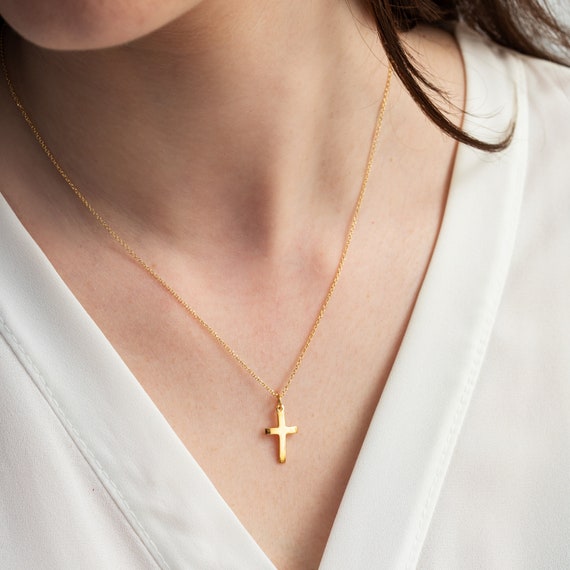 Amazon.com: Loveivy 15 Inches Children 14K White Gold Cross Pendant Necklace  For Girls: Clothing, Shoes & Jewelry