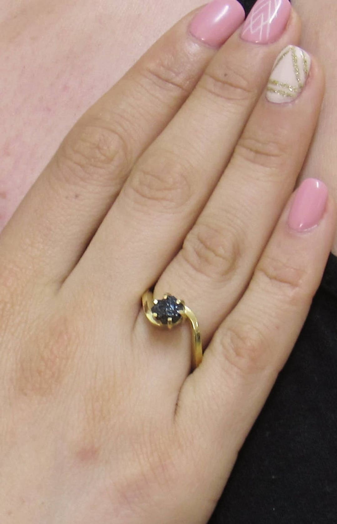 Real Black Diamond Ring Rough Diamond Ring 1.50 Carat Uncut Etsy