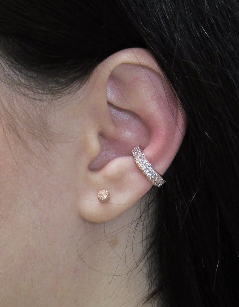 Sterling Silver Ear Cuff CZ Pave Ear Cuff 18K Gold Vermeil Etsy