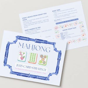 Carta de Estratégia Mahjong 2025 II para Iniciantes – Melhore seu Jogo Rapidamente! – Guia Rápido de Mahjong Americano – Download Digital Instantâneo em PDF