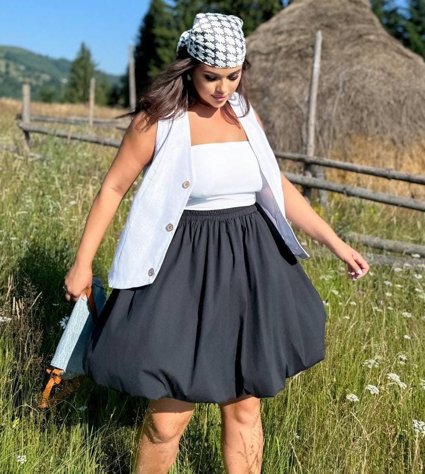Classic Balloon Skirt Adjustable Waist Balloon Skirt