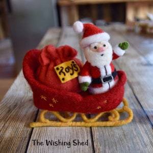 PDF FILES Needle Felt Christmas Pattern - Santa’s Sleigh  - The Wishing Shed