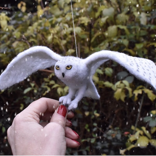 PDF FILES Needle Felt Pattern - Snowy Owl In Flight - Instant Download - The Wishing Shed