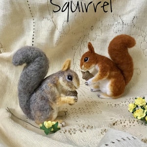 PDF FILES Realistic Needle Felting pattern - Sweet Squirrel - Instant Download - beginner/ intermediate - The Wishing Shed craft