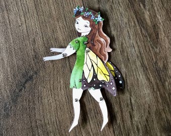 Articulated paper fairy doll - 'Fern'  - The Wishing Shed