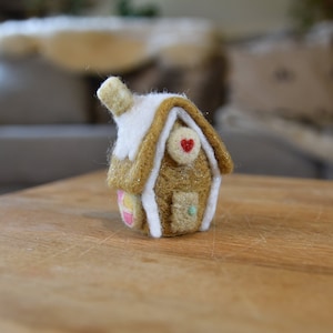 Needle Felted Miniature Gingerbread House One Of A Kind Christmas Ornament Handmade Art image 1