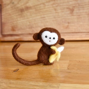 Monkey With Banana - PDF FILES - Needle felt pattern - Instant Download - beginner/ intermediate - The Wishing Shed craft