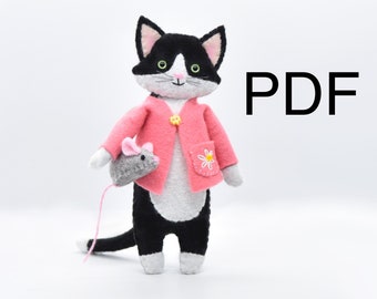 PDF FILES Delila and Mousey - Cat Mouse Sewing pattern  - Instant Download - The Wishing Shed craft