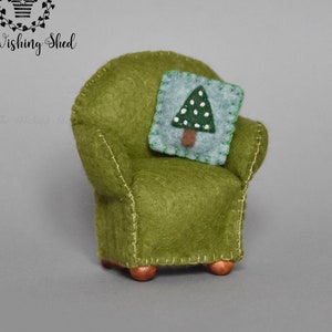 PDF SCHNITTMUSTER-DATEIEN Miniatur Kuschelstuhl Sessel - Schnittmuster Filz - Puppenhaus - Wünschschuppen