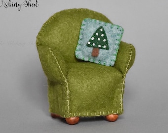 PDF PATTERN FILES Miniature Cosy Chair Armchair - Felt Sewing Pattern - Dollhouse - The Wishing Shed