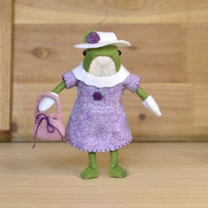 PDF FILES - Miniature Frog Doll Outfit - Blackberry Tea Dress - Sewing Pattern Instructions - Instant Download - The Wishing Shed