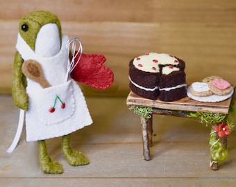 PDF FILES - Miniature Baking Frog Doll Outfit - Sewing pattern instructions - Instant Download - The Wishing Shed craft